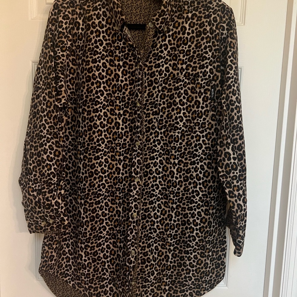 Mixit Animal Print Flannel Sleep Shirt